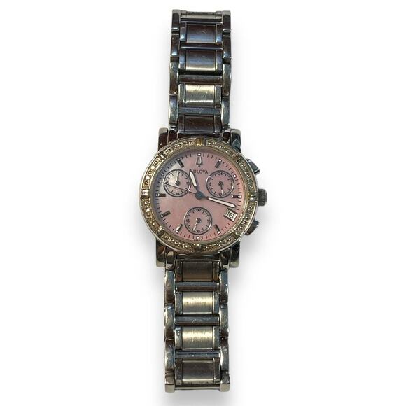 Pink Faced Bulova Ladies Wristwatch